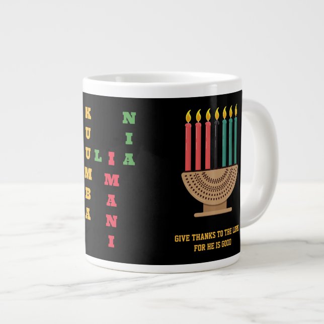 KWANZAA Nguzo Saba Crossword  Giant Coffee Mug (Front Right)