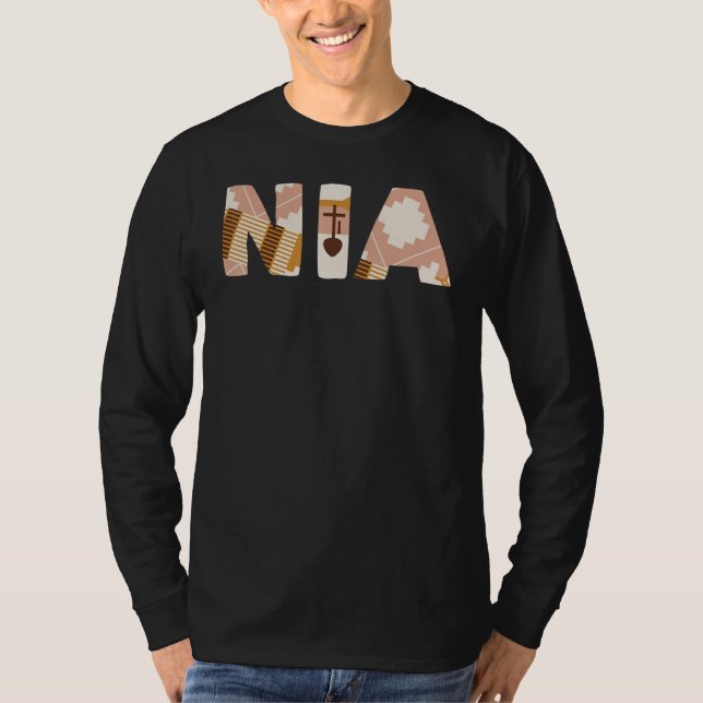 Kwanzaa Nia Black Men Melanin Women Family Joy Com T-Shirt (Front)
