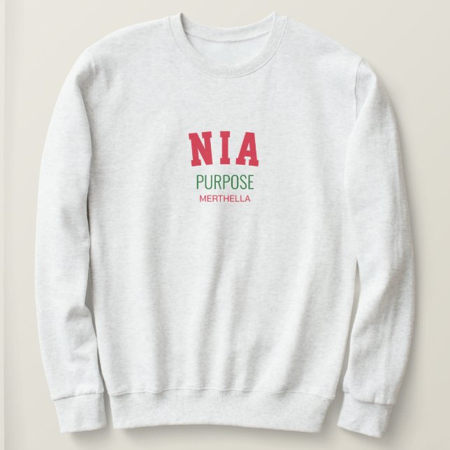 Kwanzaa NIA Purpose Personalized Sweatshirt (Design Front)