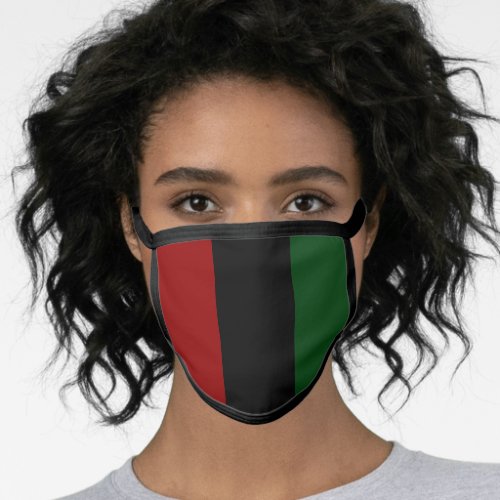 Kwanzaa Pan African Flag Colors Red Green Black Face Mask