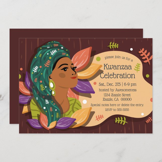 Kwanzaa Party Celebration Invitation (Front/Back)