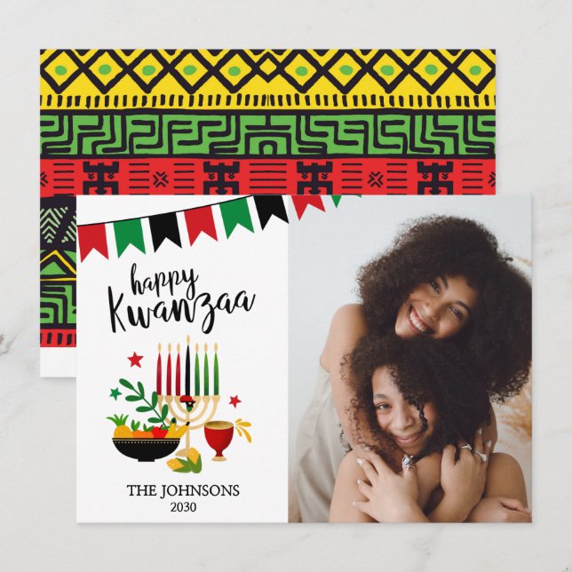 Kwanzaa Photo Holiday Card (Front/Back)