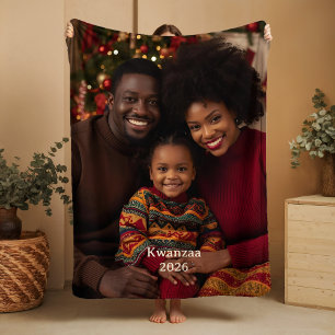 Kwanzaa Photo Sherpa Blankets Family Tradition