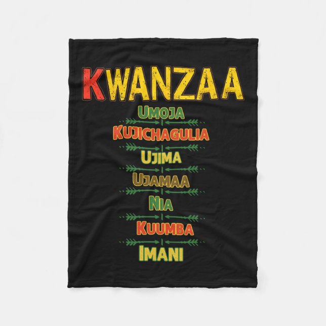 Kwanzaa Principles Celebration African American He Fleece Blanket (Front)