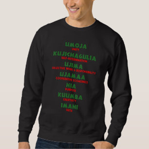 Kwanzaa Principles Green and Red Font Sweatshirt