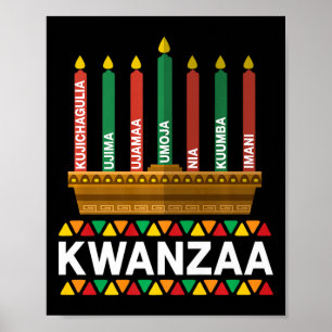 Kwanzaa Principles Kwanzaa Candles Kinara Pan Afri Poster