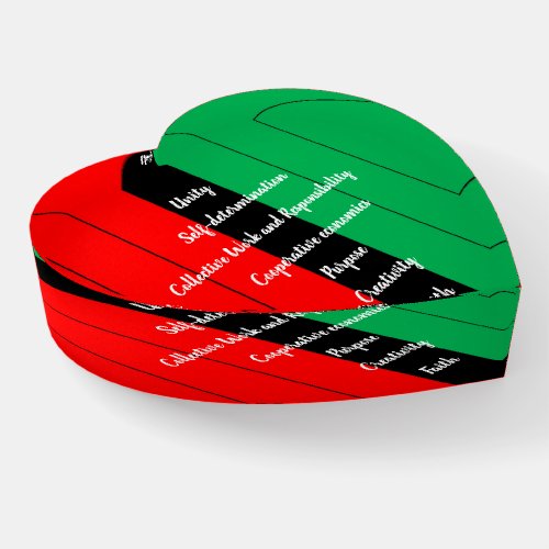 Kwanzaa Principles Red Black Green Striped Pattern Paperweight
