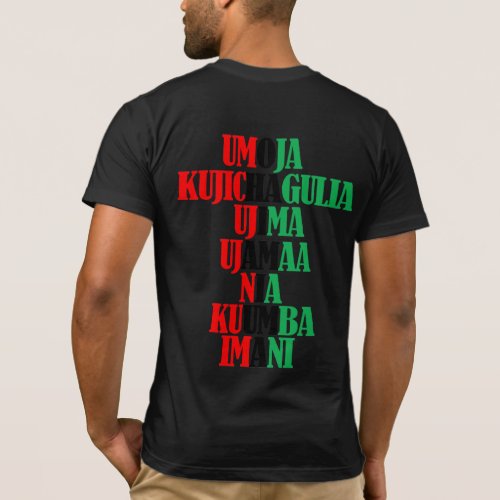 Kwanzaa Principles Red Black Green Text T_Shirt