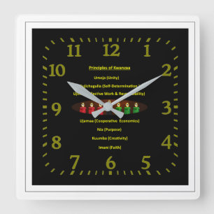Kwanzaa Principles Square Wall Clock 23