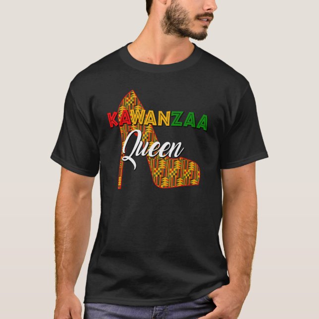 Kwanzaa Queen African American Africa Pride Black  T-Shirt (Front)