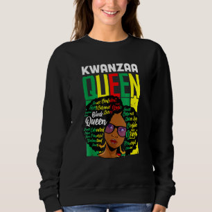 Kwanzaa Queen Melanin Brown Skin Girls Sista Black Sweatshirt