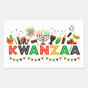 Kwanzaa rectangular sticker