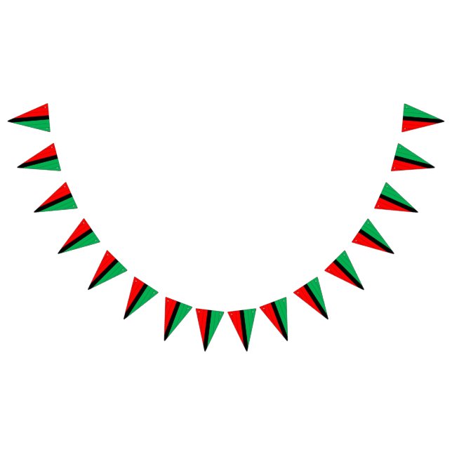 Kwanzaa Red Black Green Kinara Striped Pattern Bunting Flags (All)