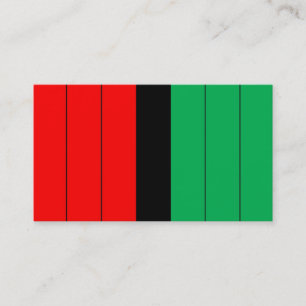 Kwanzaa Red Black Green Kinara Striped Pattern Business Card