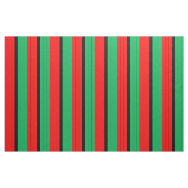 Kwanzaa Red Black Green Kinara Striped Pattern Fabric (Yard)