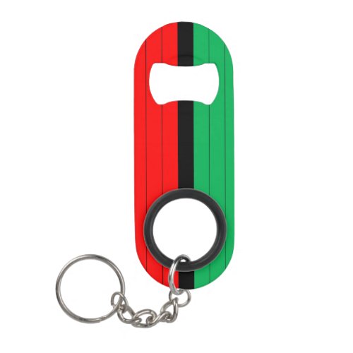 Kwanzaa Red Black Green Kinara Striped Pattern Keychain Bottle Opener