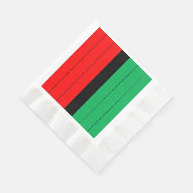 Kwanzaa Red Black Green Kinara Striped Pattern Paper Napkins (Corner)