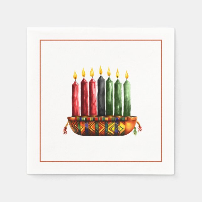 Kwanzaa Seven Candle Paper Napkin (Front)
