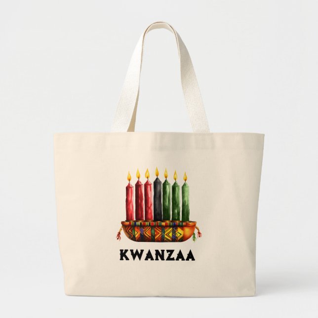 Kwanzaa Seven Candle Tote Bag (Front)