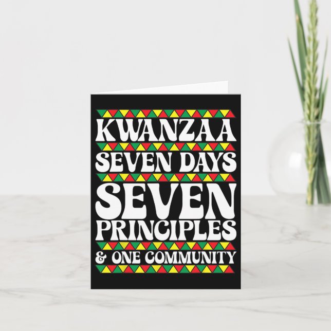 Kwanzaa Seven Days Seven Principles One Community  Card (Front)