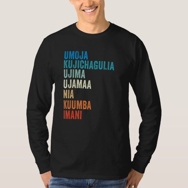 Kwanzaa Seven Principles 1 T-Shirt (Front)