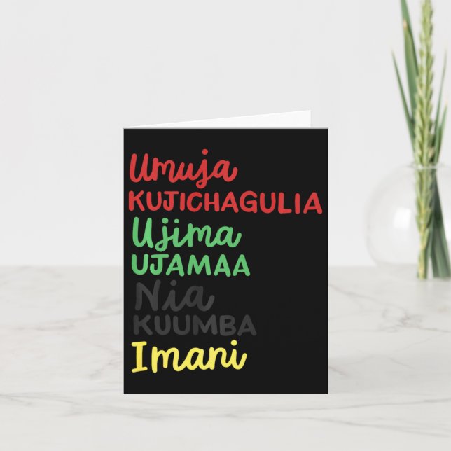 Kwanzaa Seven Principles African American Christma Card (Front)