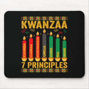 Kwanzaa Seven Principles Candles Men Women Kwanzaa Mouse Pad