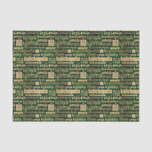 Kwanzaa Seven Principles(Green/Gold) Tissue Paper