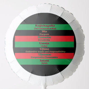 Kwanzaa Seven Principles Green Red Black Balloon