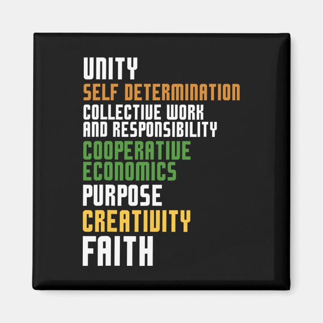 Kwanzaa Seven Principles Unity Self Determination  Magnet (Front)
