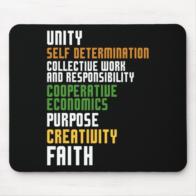 Kwanzaa Seven Principles Unity Self Determination  Mouse Pad (Front)
