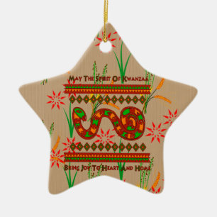 Kwanzaa Snake Ceramic Ornament