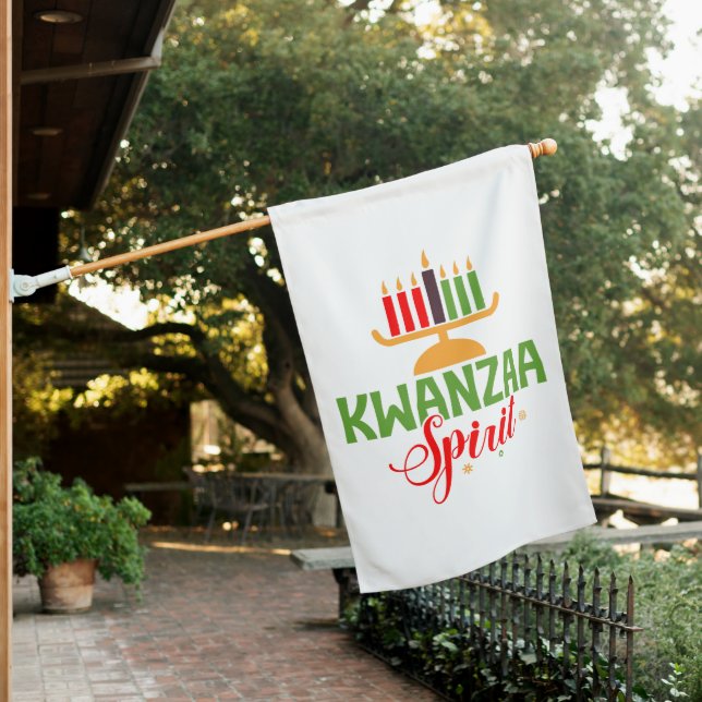 Kwanzaa Spirit House Flag (In SItu)