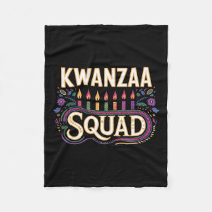 Kwanzaa Squad Family Christmas Afro-american Tee Fleece Blanket