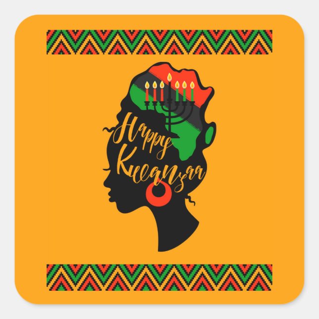 Kwanzaa  square sticker (Front)