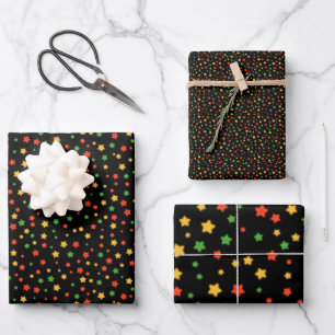 Kwanzaa Stars Wrapping Paper Sheets