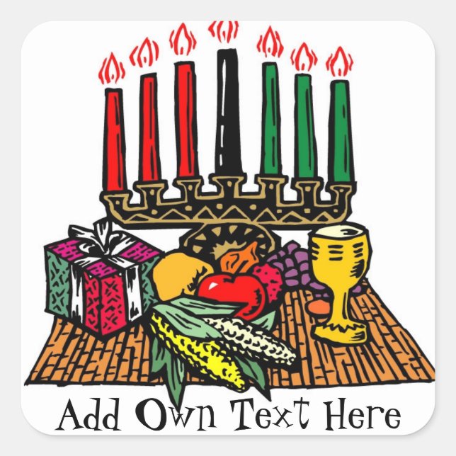 Kwanzaa Symbols Stickers Favors Gifts Personalized (Front)