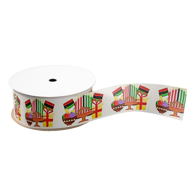 Kwanzaa Table Painting Grosgrain Ribbon (Spool)