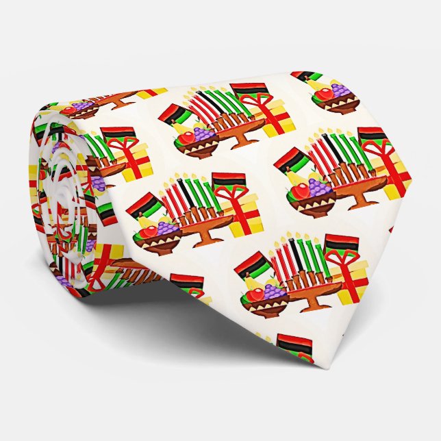 Kwanzaa Table Painting Neck Tie (Rolled)