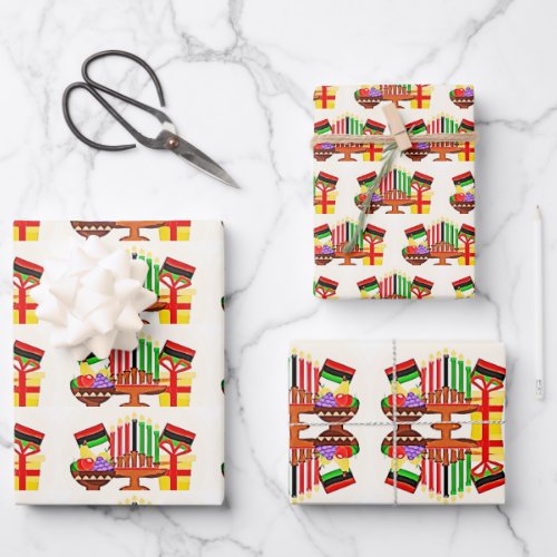 Kwanzaa Table Painting Wrapping Paper Sheets
