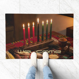 Kwanzaa Table with Kinara Doormat