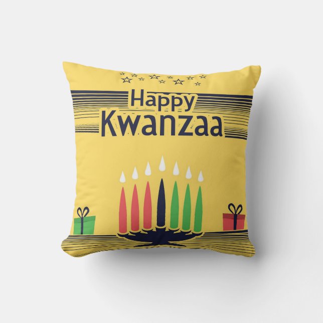 Kwanzaa Throw Pillow (Front)
