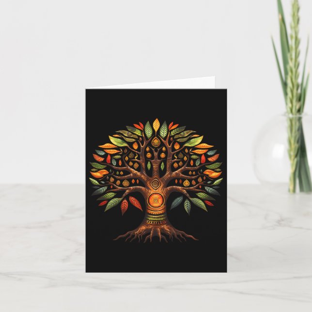 Kwanzaa Tree Of Life Blessing African American Afr Card (Front)