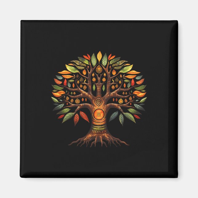 Kwanzaa Tree Of Life Blessing African American Afr Magnet (Front)