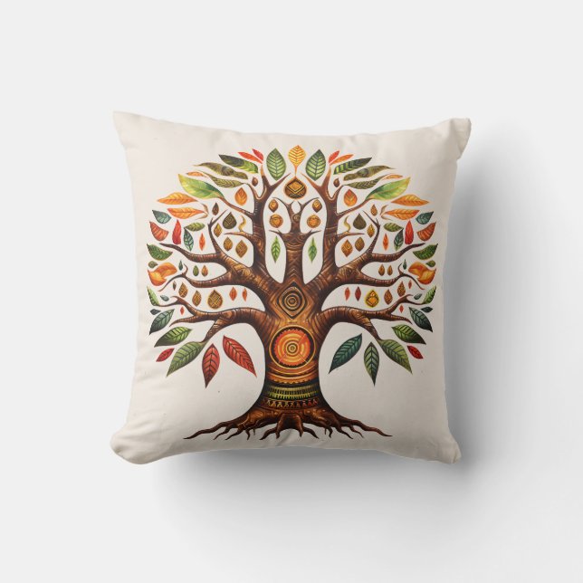 Kwanzaa Tree Throw Pillow (Front)
