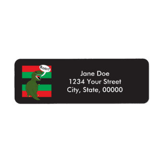 Kwanzaa Tyrannosaurus Rex Personalize Label