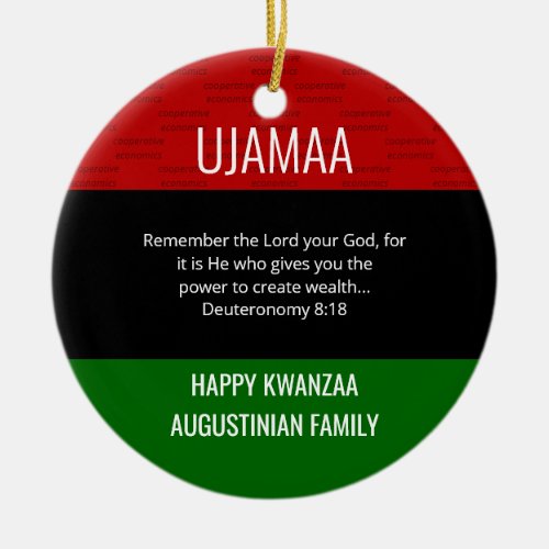 Kwanzaa UJAMAA Ceramic Ornament