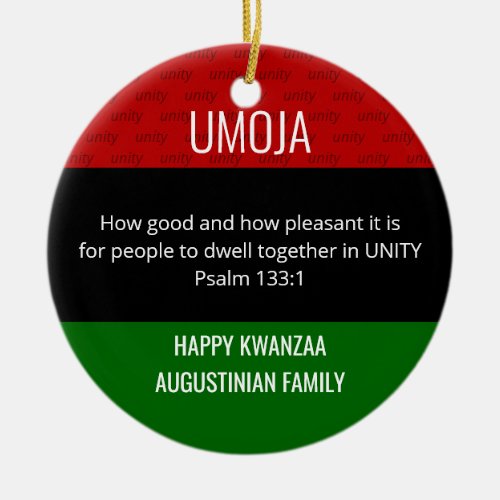 Kwanzaa UMOJA Ceramic Ornament