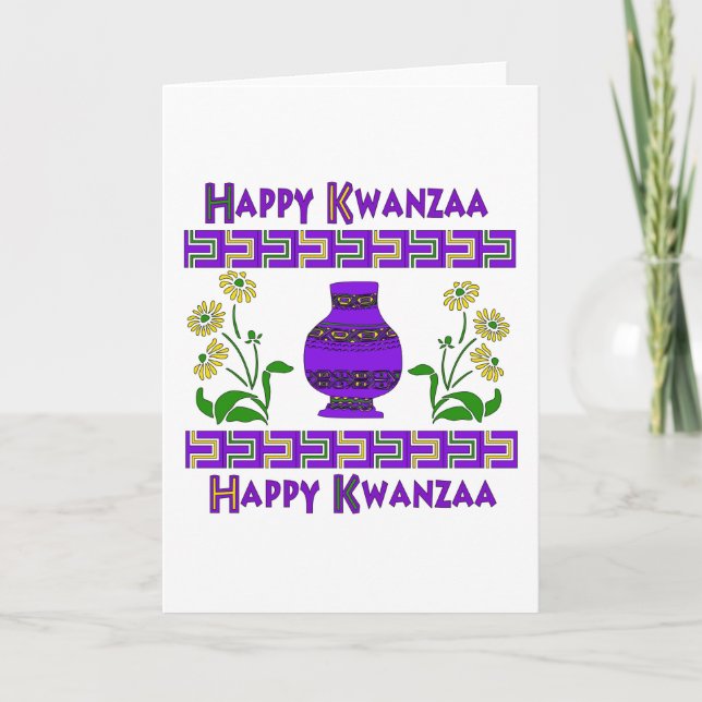 Kwanzaa Vase Holiday Card (Front)