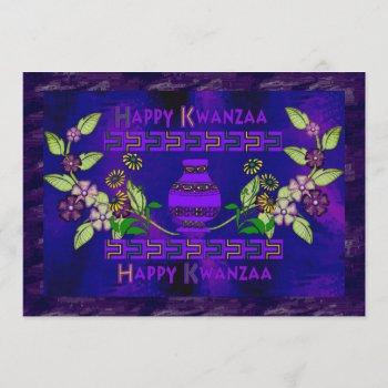 Kwanzaa Vase Invitation by Crazy_Card_Lady at Zazzle